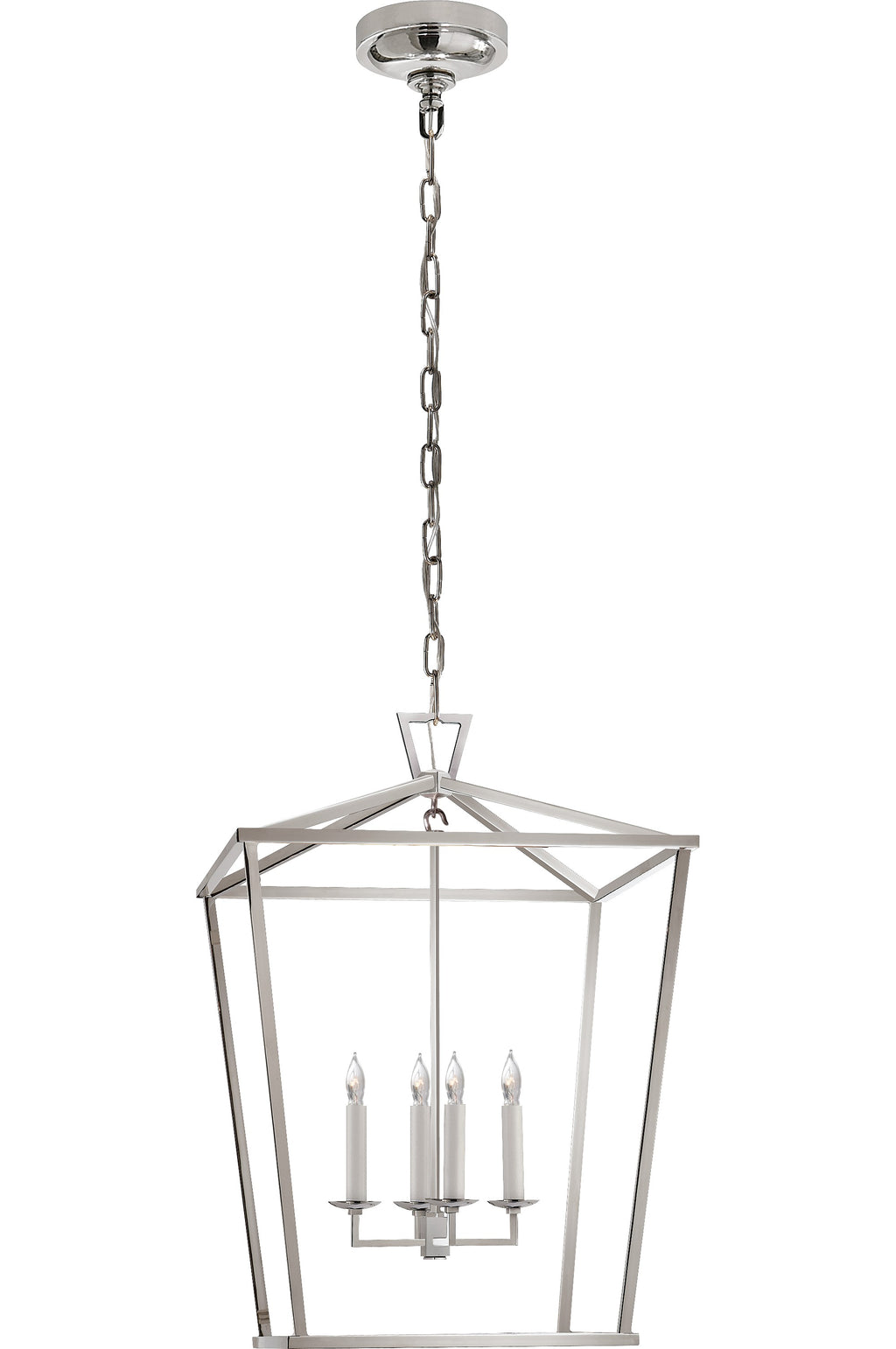 Darlana Medium Lantern by Chapman & Myers in Polished Nickel