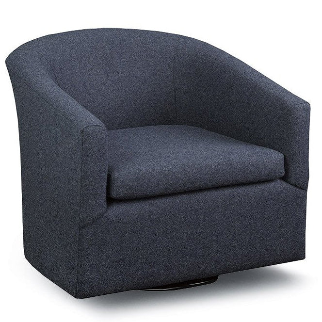 Blue swivel chair on a white background