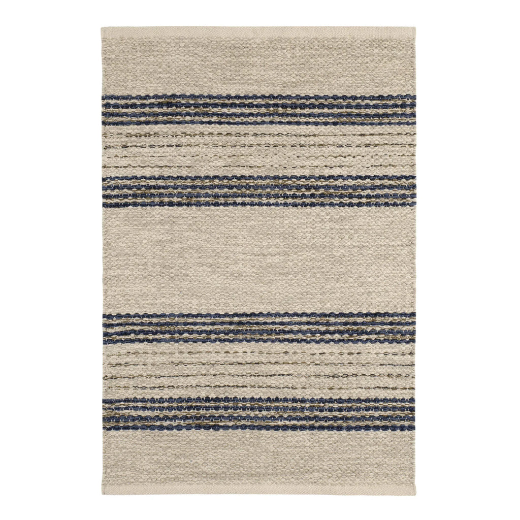 CieloStripeNavyHandWovenCottonRug - McNabb Furniture