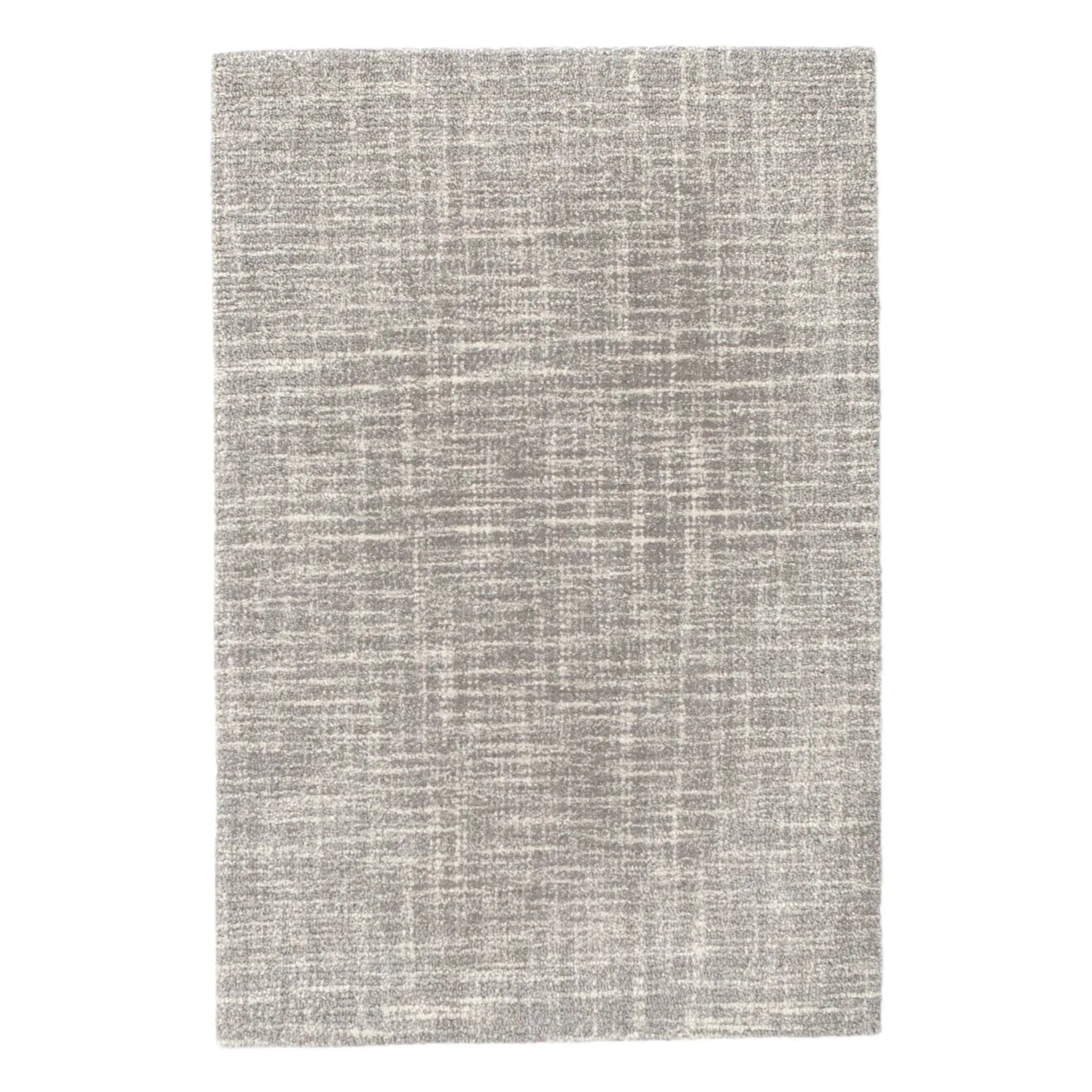 CrosshatchDoveGreyHandTuftedMicroHookedWoolRug - McNabb Furniture
