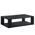 Black rectangular coffee table on a white background