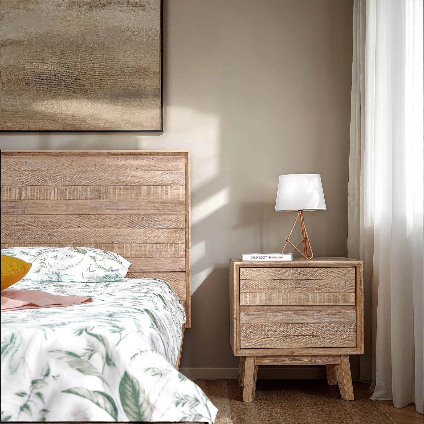Gia 2 Drawer Nightstand - Light Driftwood