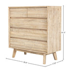 Gia 5 Drawer Chest - Light Driftwood