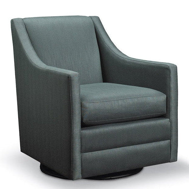 Green swivel chair on a white background