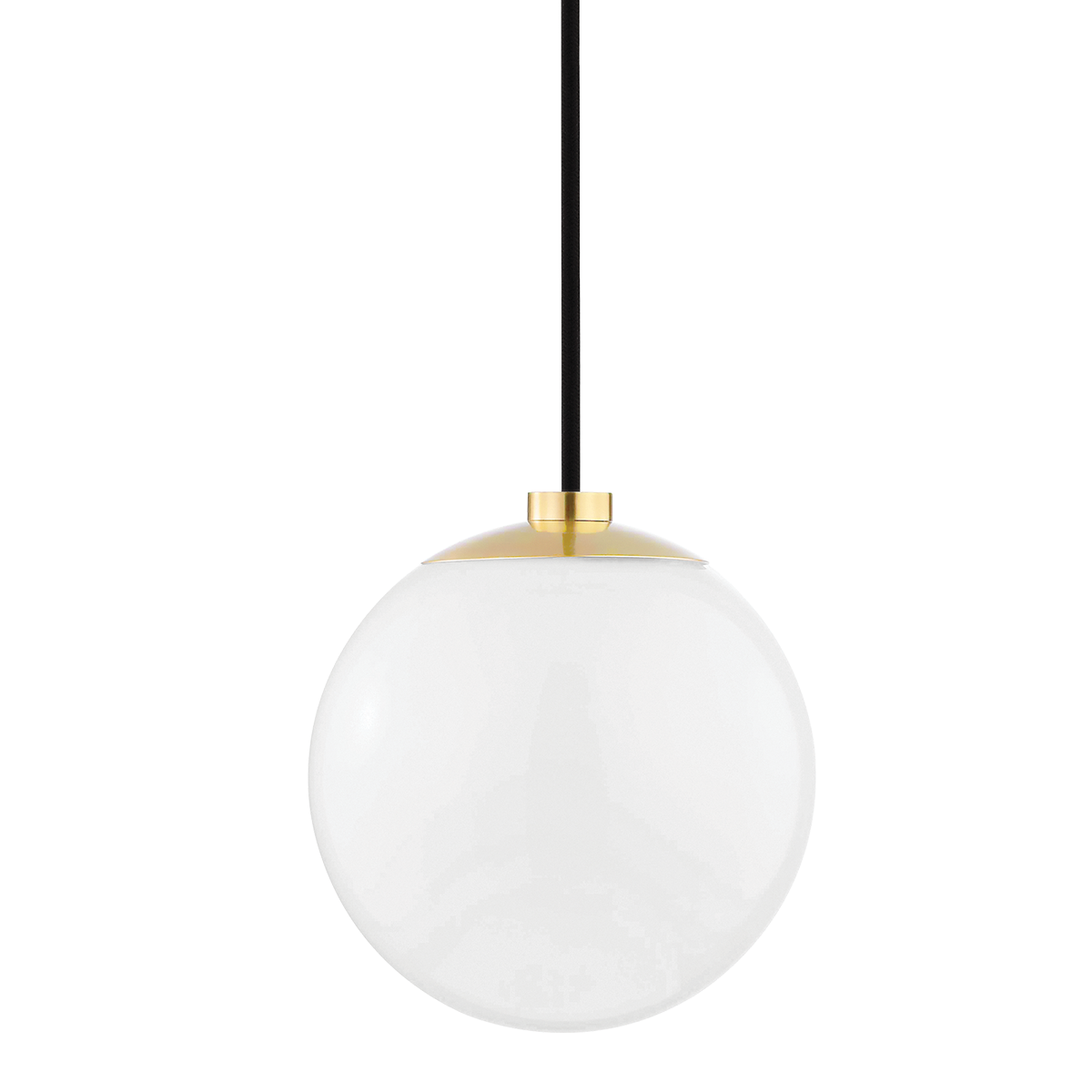 Stella frosted glass globe pendant light in Aged Brass