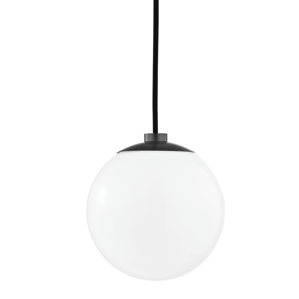 Stella frosted glass globe pendant light in Old Bronze