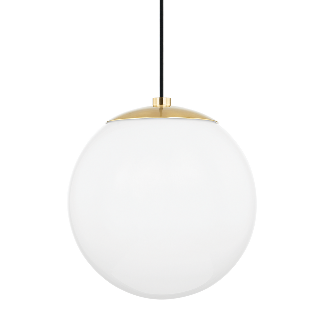 Large Stella globe pendant in Aged Brass