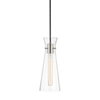 Anya clear glass mini pendant light in Polished Nickel