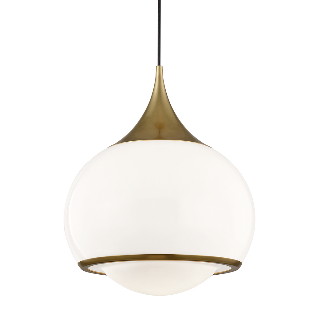 Large Reese pendant light in Aged Brass