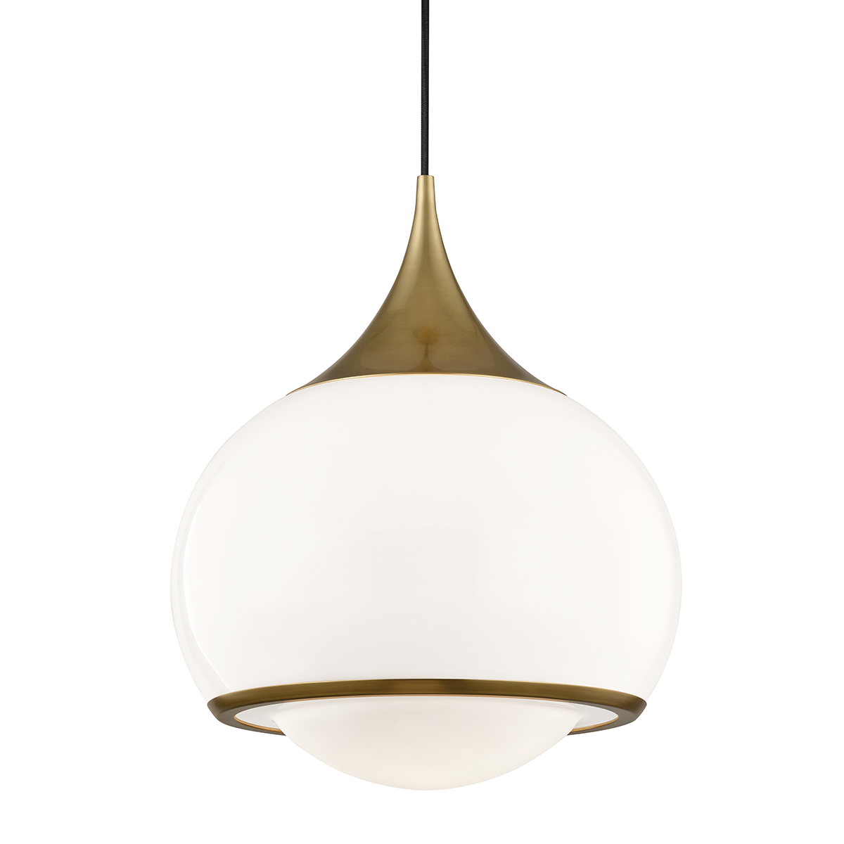 Large Reese pendant light in Aged Brass