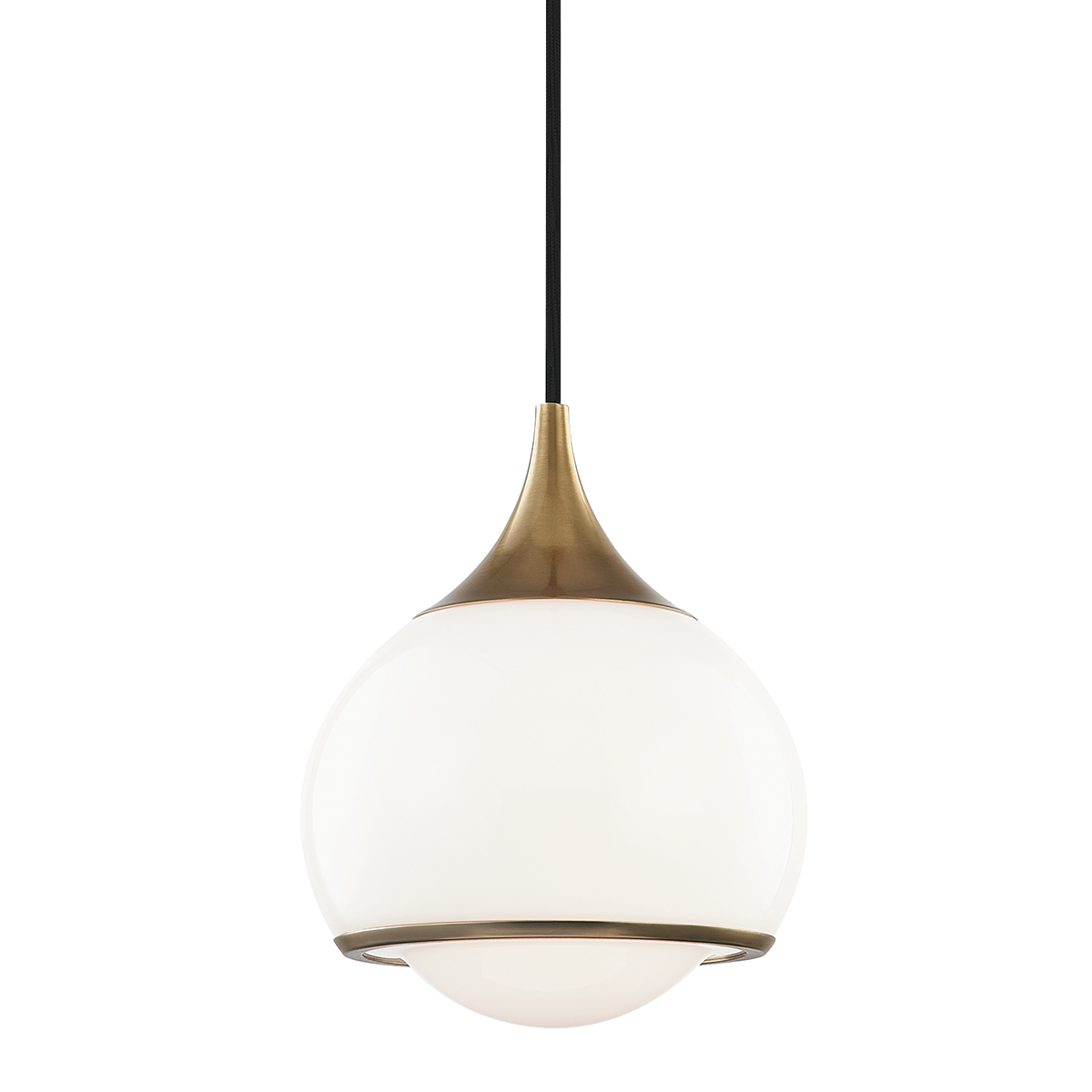 Reese Glass Globe Pendant Light in Aged Brass