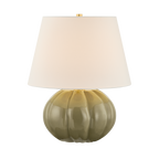 Beata Pumpkin Ceramic Table Lamp in Harbour Grey Crackle