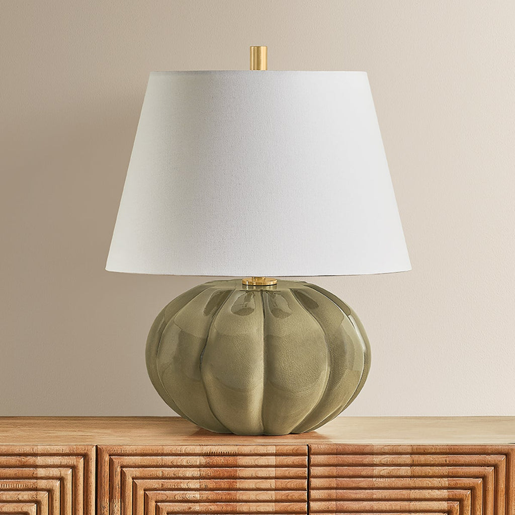 Beata Pumpkin Ceramic Table Lamp detail view 2