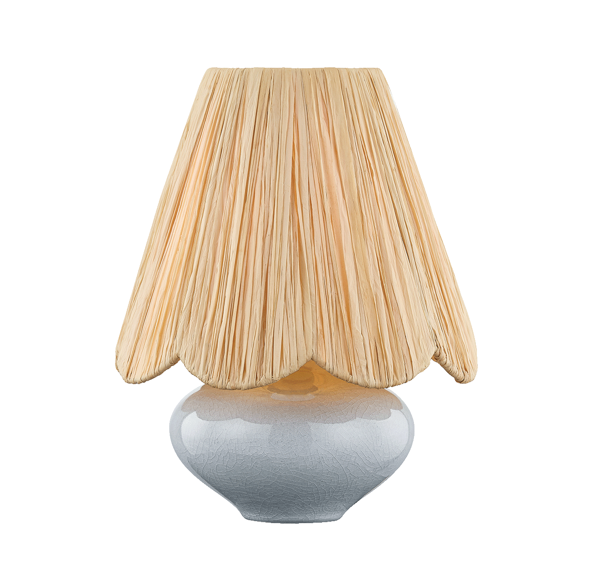 Cailyn raffia shade table lamp with Frost Crackle ceramic base