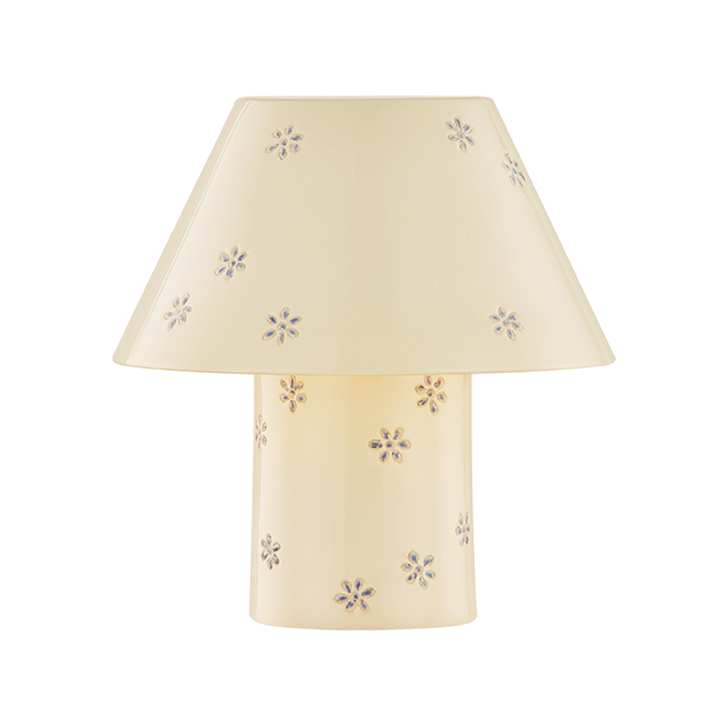 Seraphine Rechargeable Ceramic Table Lamp in Scattered Blossom