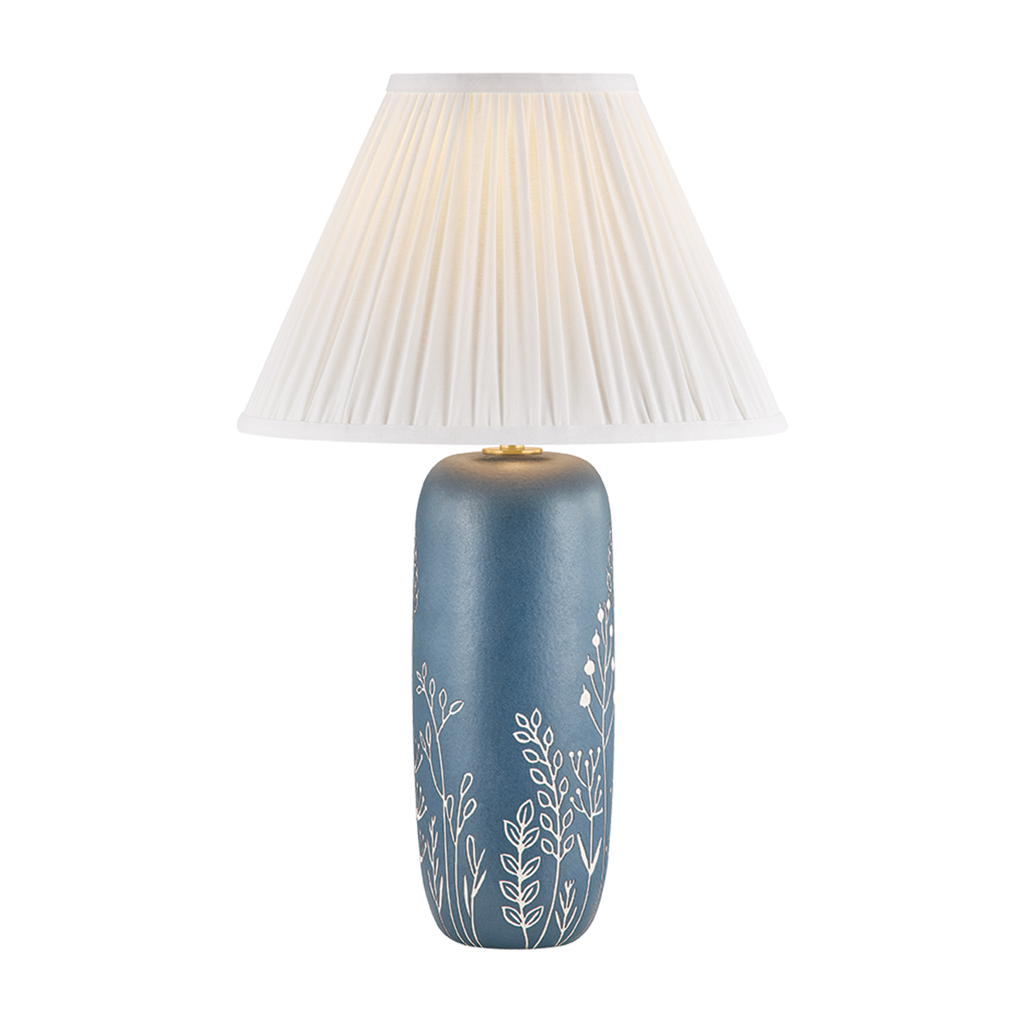 Etta Floral Ceramic Table Lamp in Midnight Bloom
