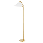 Aisa Mid-Century Floor Lamp in Aged Brass