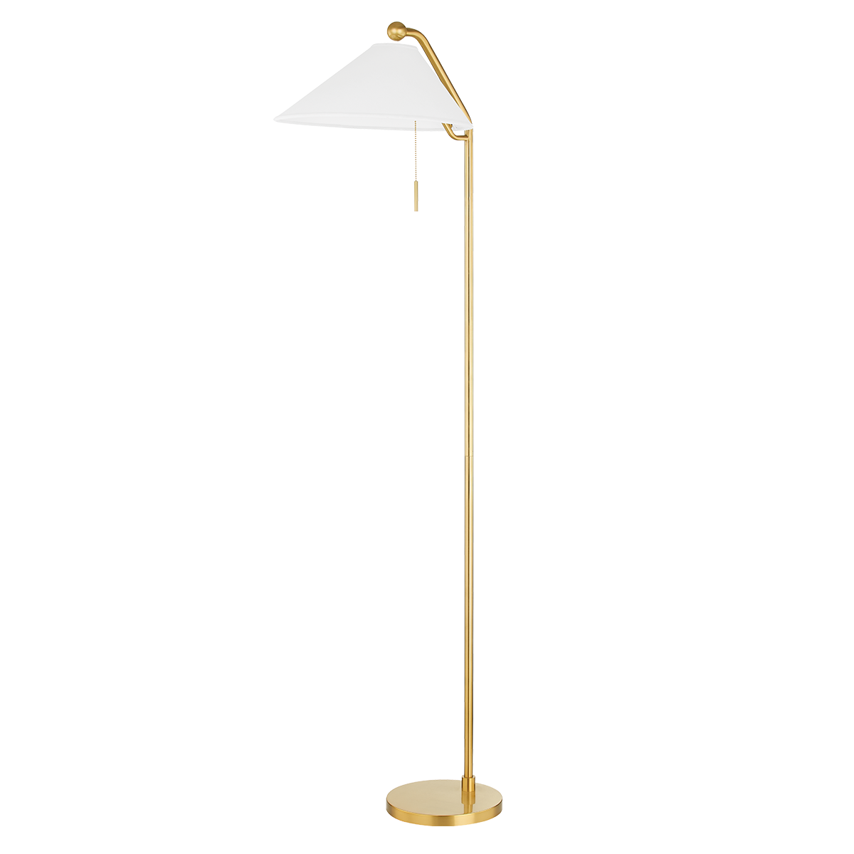 Aisa Mid-Century Floor Lamp in Aged Brass