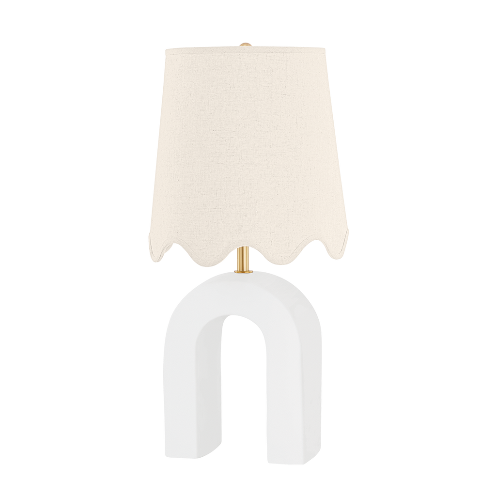 Roshani Ceramic Table Lamp in Matte White