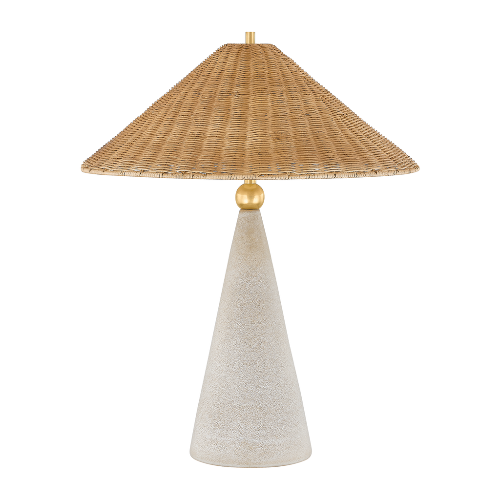 Perilla Wicker Shade Table Lamp by Dabito in Windswept White