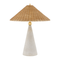 Perilla Wicker Shade Table Lamp by Dabito in Windswept White