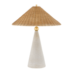 Perilla Wicker Shade Table Lamp by Dabito in Windswept White