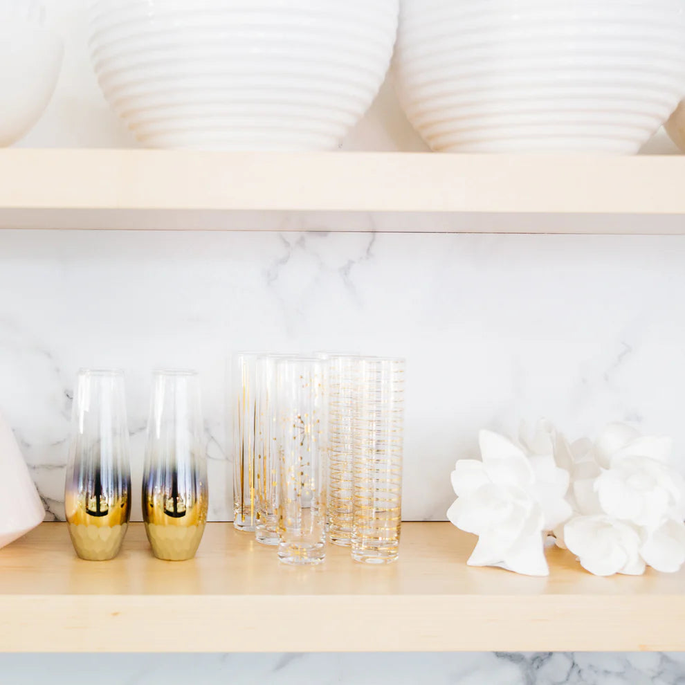 La Fête Golden Champagne Flutes