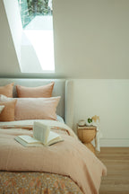 Lina Linen King Duvet Set Peony