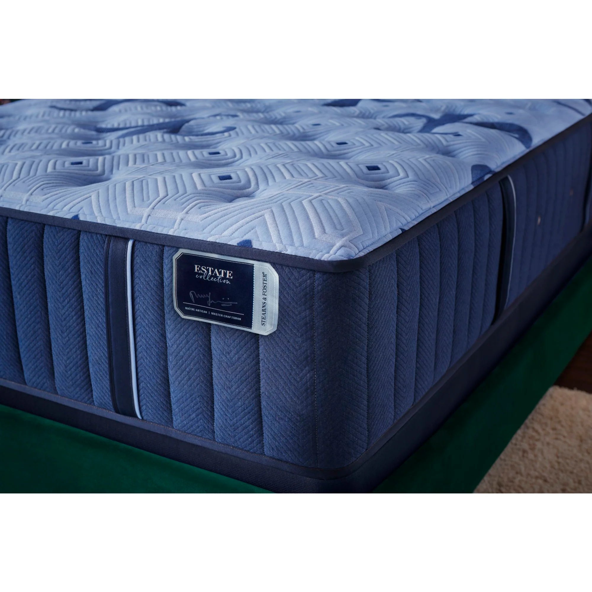 Blue mattress on a white background