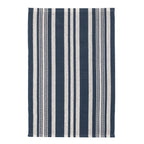 IrvingStripeNavyHandwovenCottonRug - McNabb Furniture