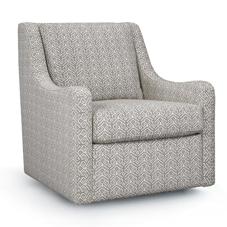 Gray patterned armchair on a white background