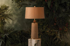 January Walnut and Jute Table Lamp styled in a room 2
