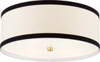 Walker Medium Flush Mount in Gild with Black Linen Trim
