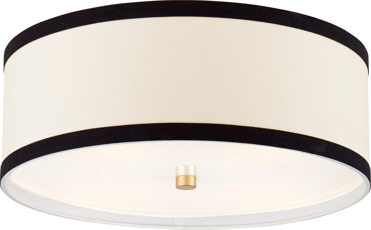 Walker Medium Flush Mount in Gild with Black Linen Trim