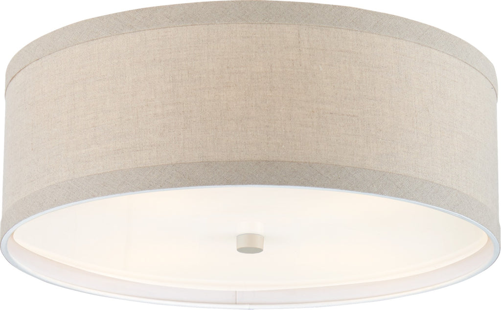 Walker Medium Flush Mount in Light Cream with Natural Linen