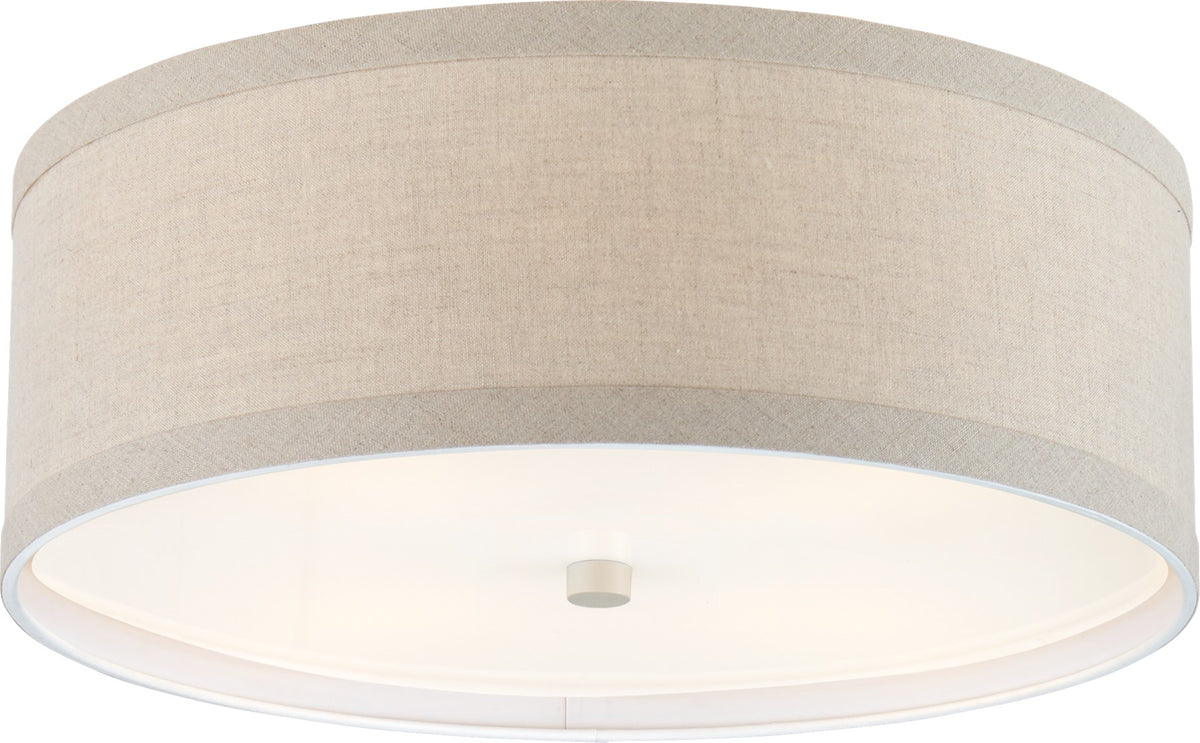 Walker Medium Flush Mount in Light Cream with Natural Linen