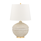 Katonah Woven Basket Ceramic Table Lamp in Gold Leaf