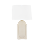 Large Leeston Ceramic Table Lamp in Moonstone Sand