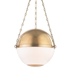 Large Sphere No. 2 pendant in Aged Brass