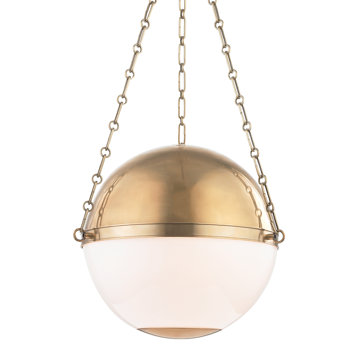 Large Sphere No. 2 pendant in Aged Brass