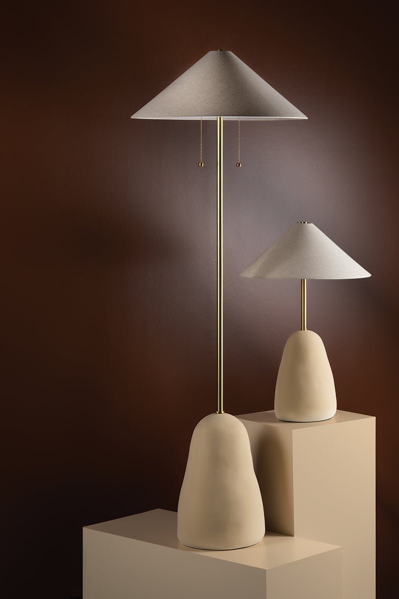 Maia Ceramic Floor Lamp styled in a room 2