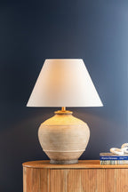 Malta Ceramic Table Lamp styled in a room 2