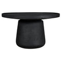 Black round table on a white background