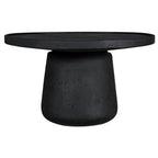 Black round table on a white background
