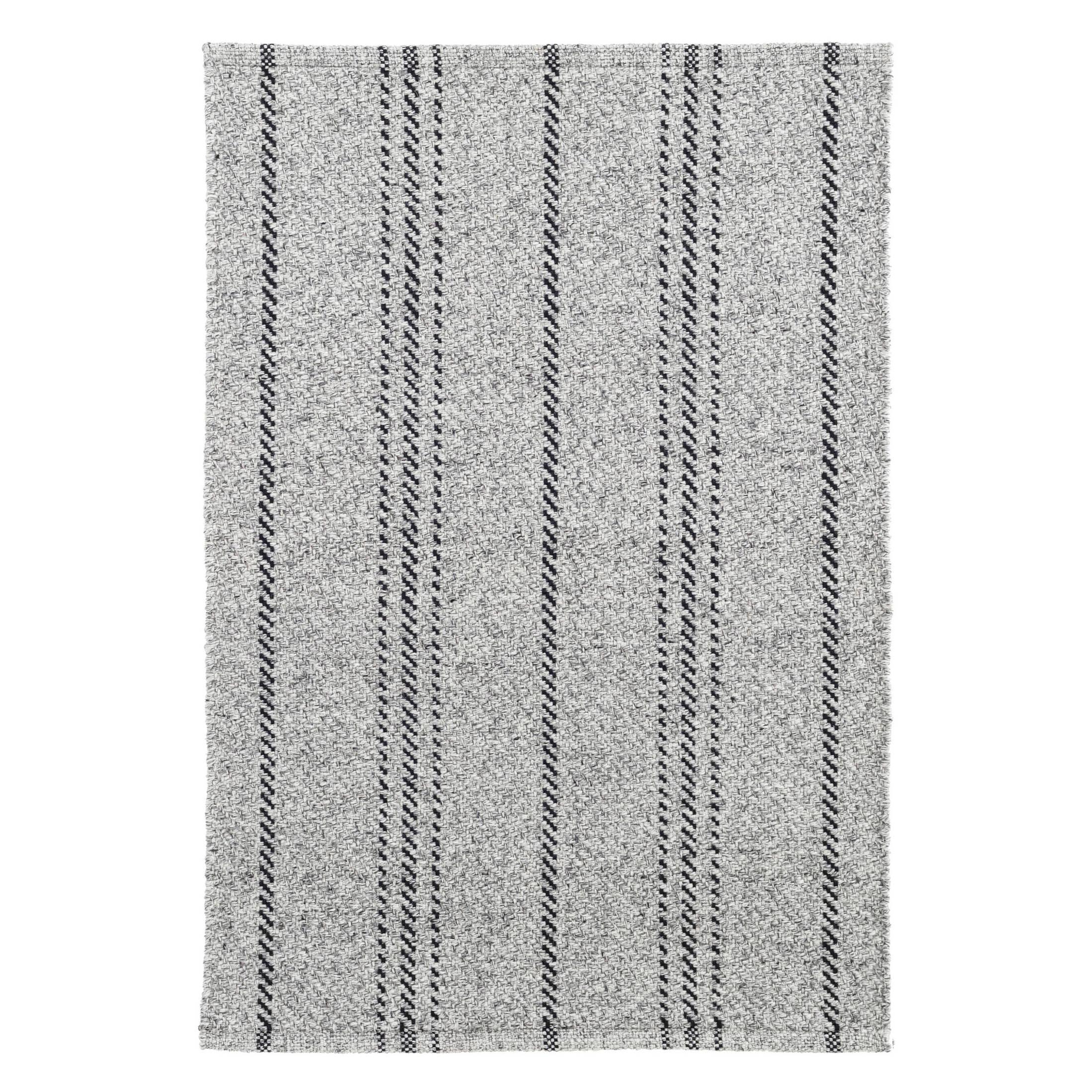 MelangeStripeGreyBlackHandWovenPetRug - McNabb Furniture