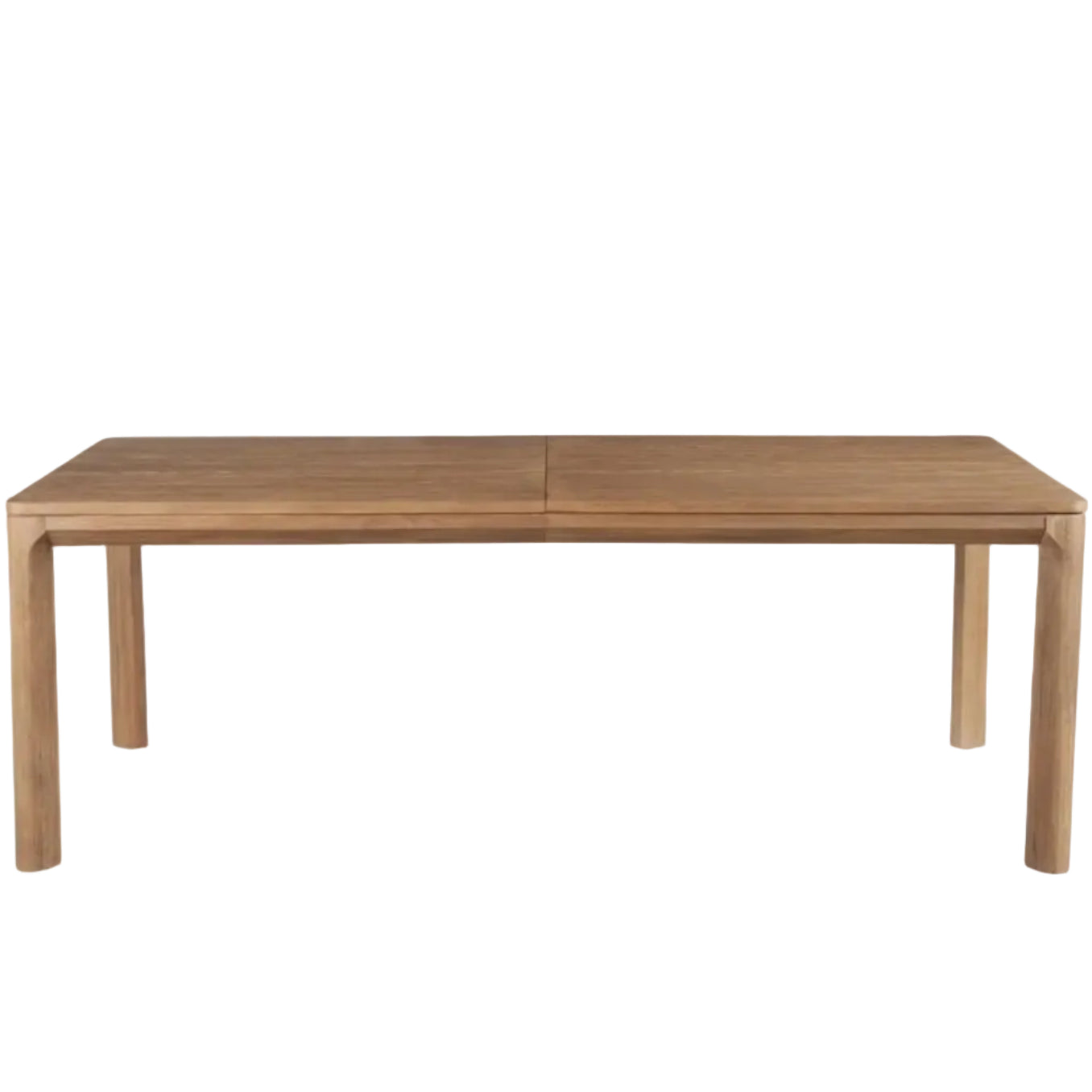 Wooden dining table on a white background