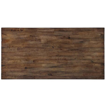 Rectangular wooden panel with a dark brown finish on a white background