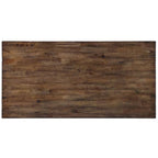 Rectangular wooden panel with a dark brown finish on a white background