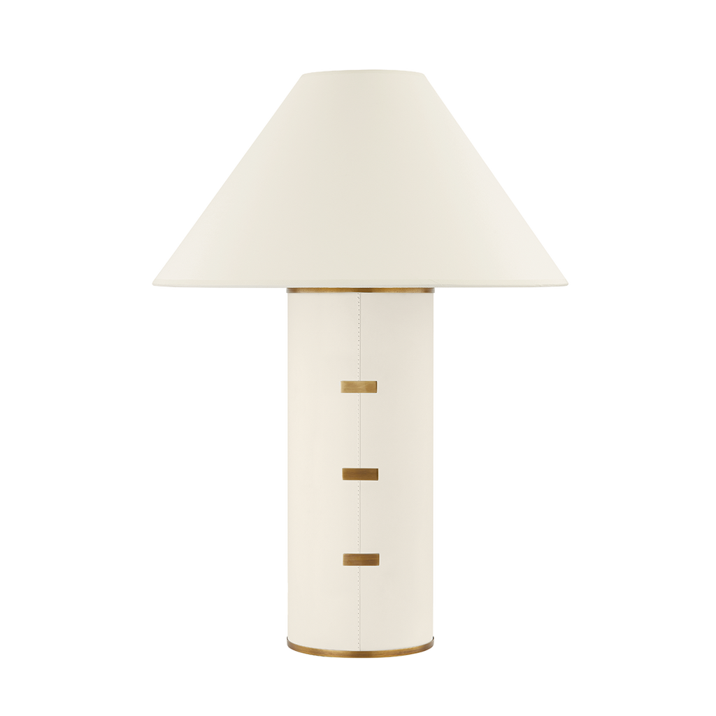 Large Bond Parchment Table Lamp in Patina Brass