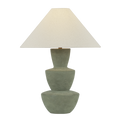Kamas Stacked Ceramic Table Lamp in Oak Moss